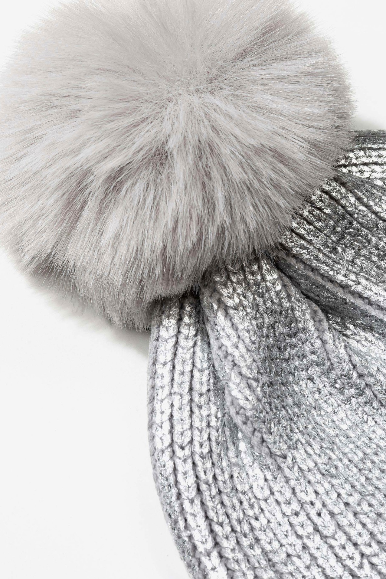 Pompom Metallic Beanie