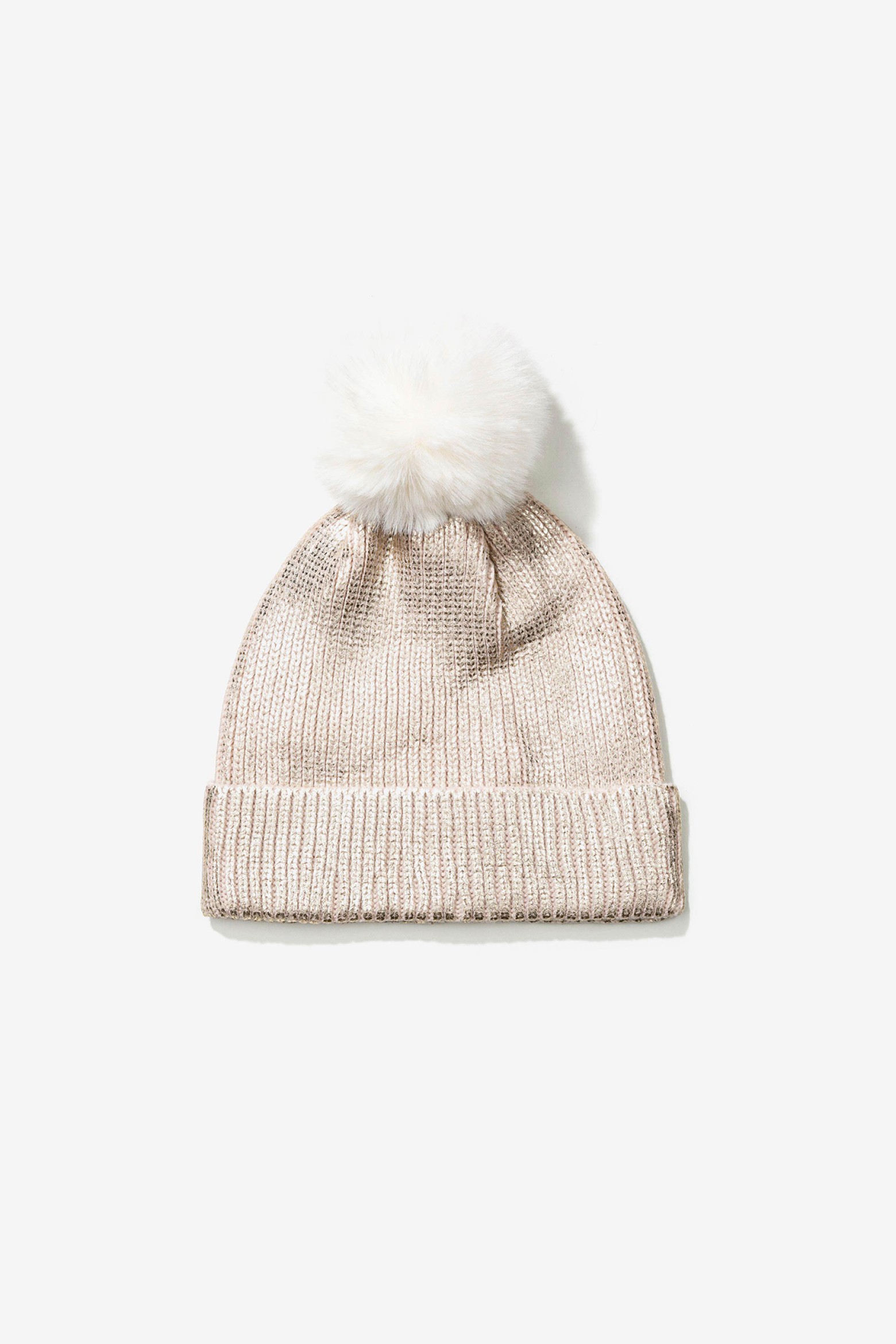 Pompom Metallic Beanie