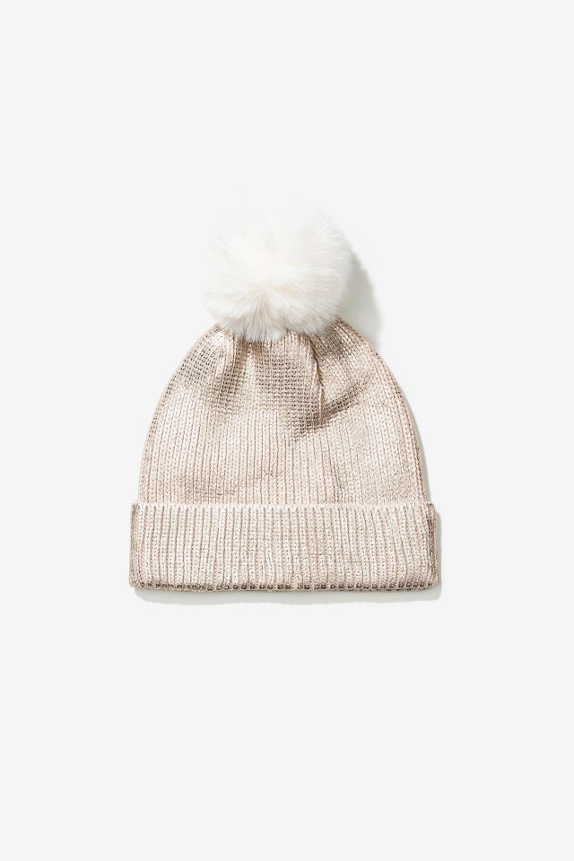 Gorro Metalizado com Pompom