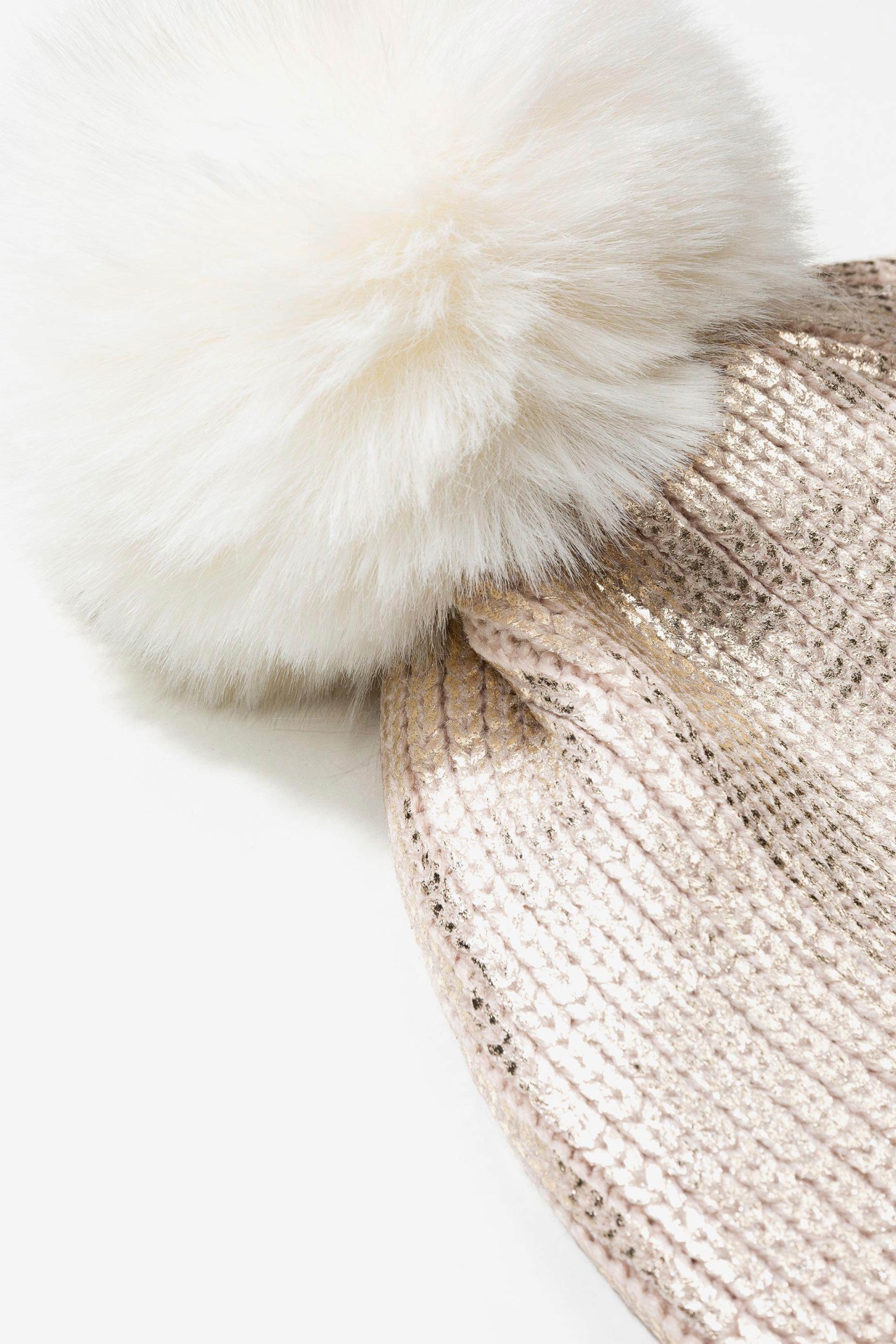 Pompom Metallic Beanie