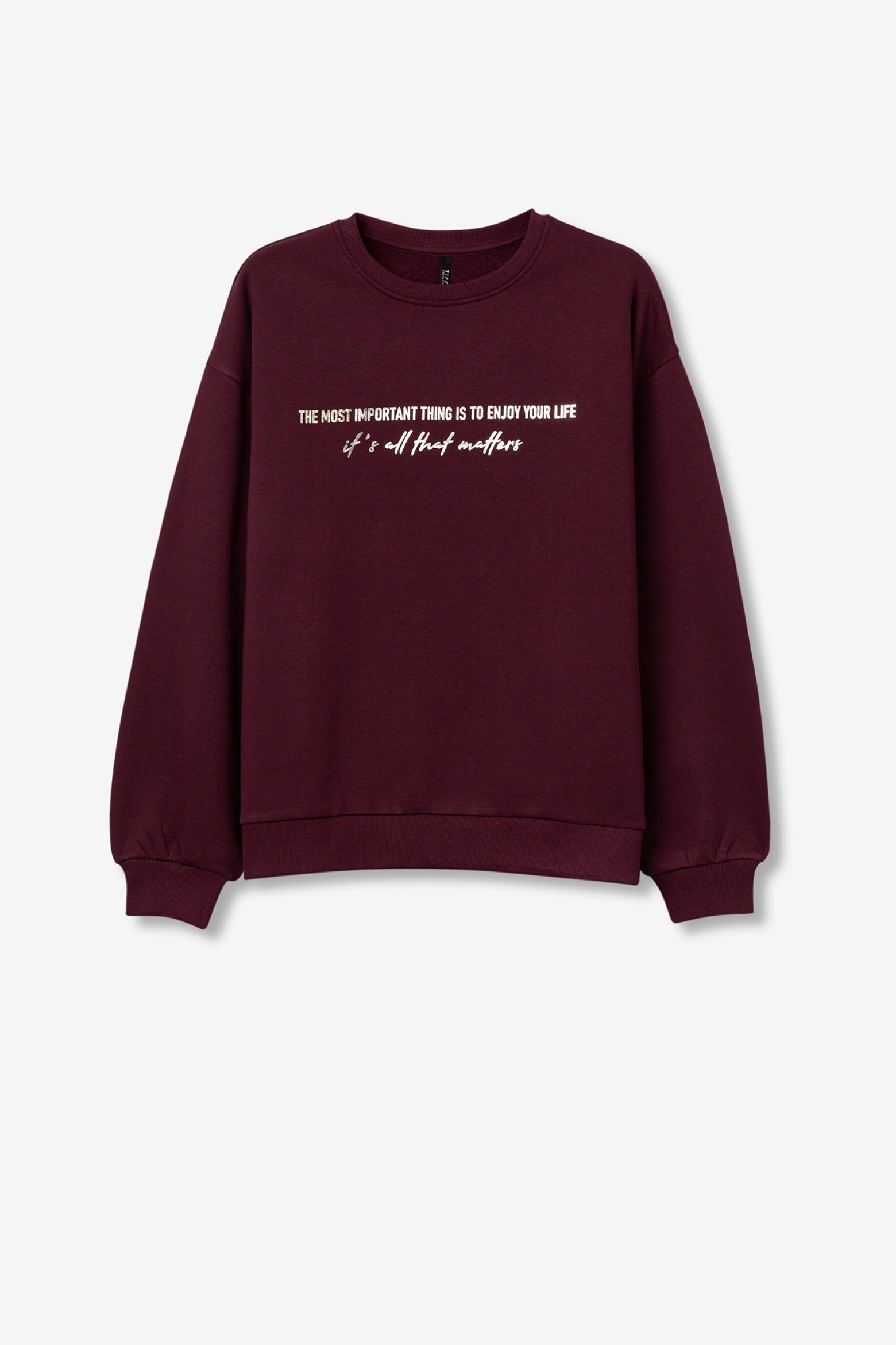 Metallic Message Printed Sweatshirt