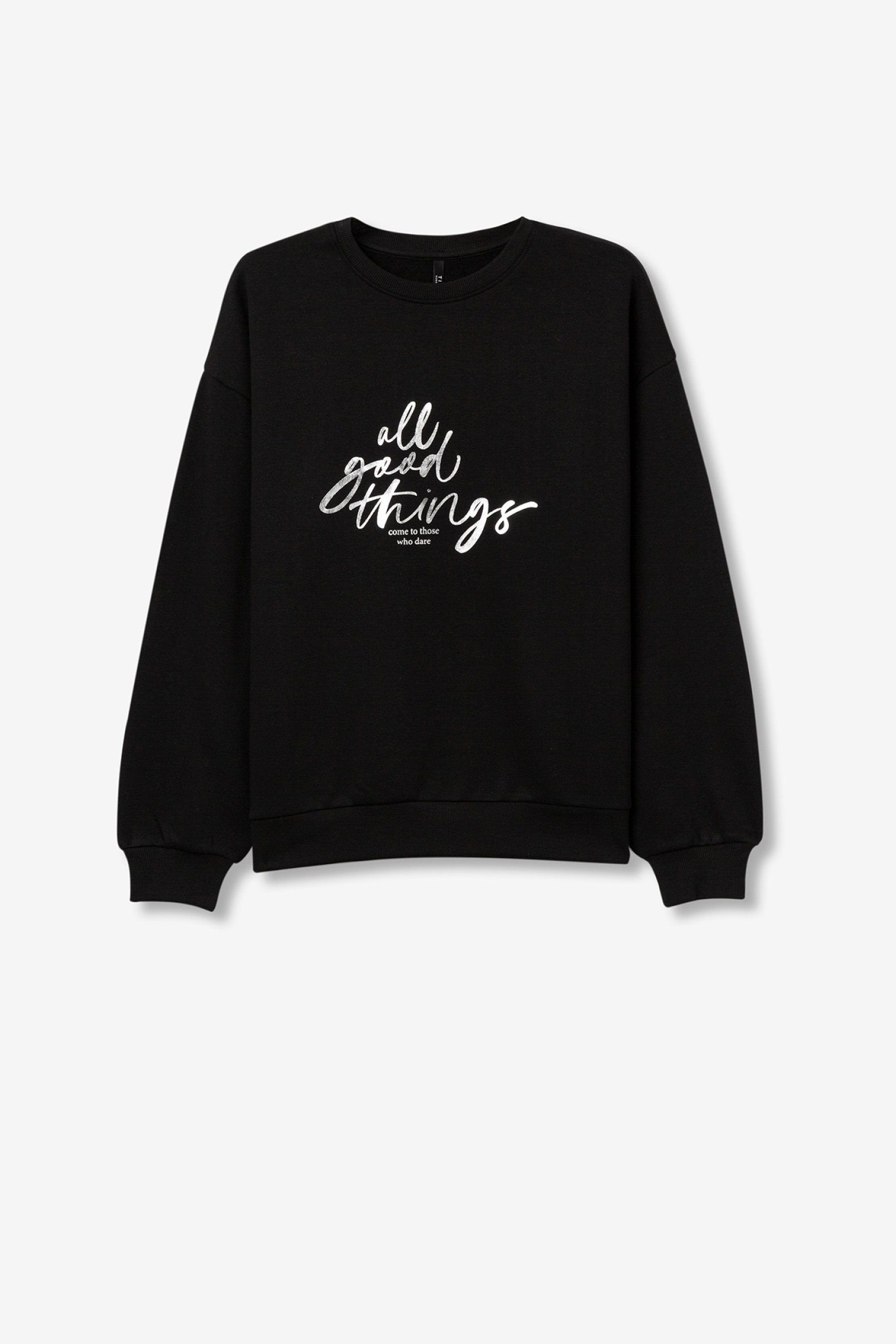 Metallic Message Printed Sweatshirt