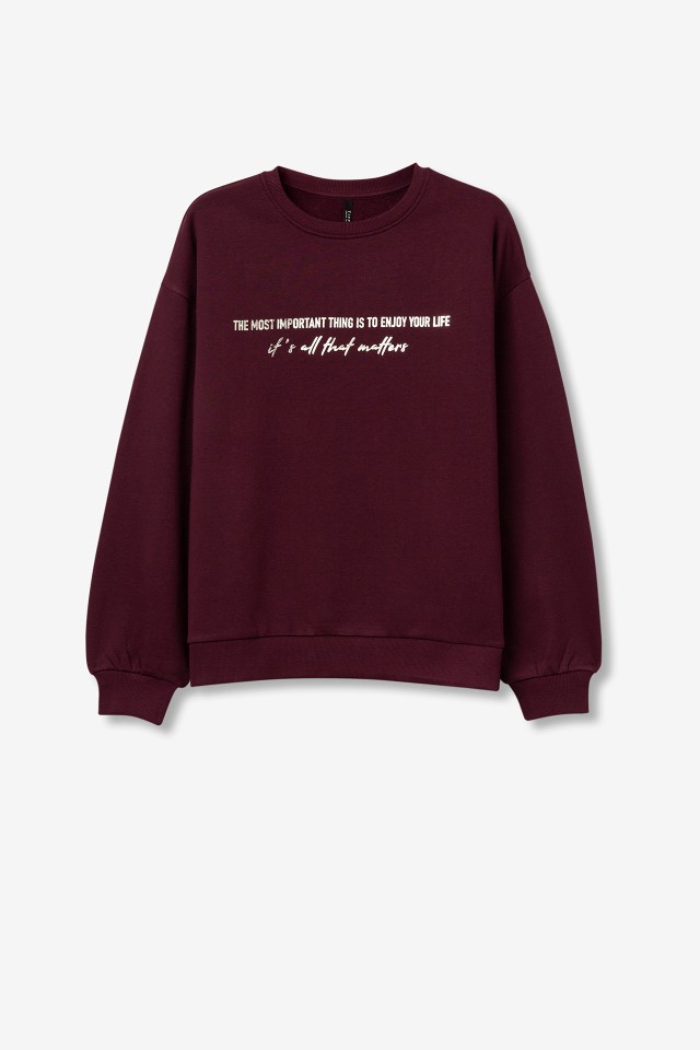 Metallic Message Printed Sweatshirt