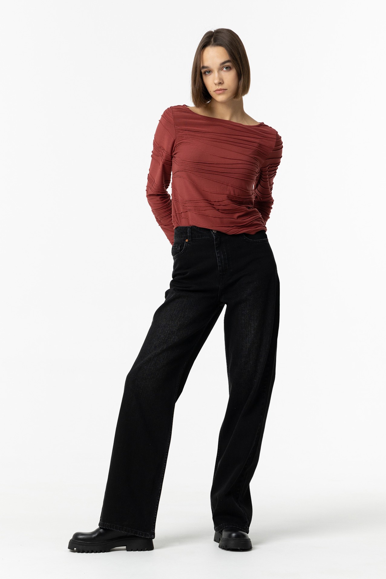 Red Long Sleeve T-Shirt - 10061070_557 | Tiffosi