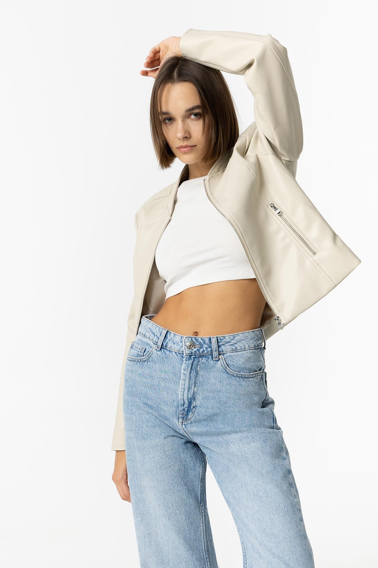 Chaqueta efecto piel