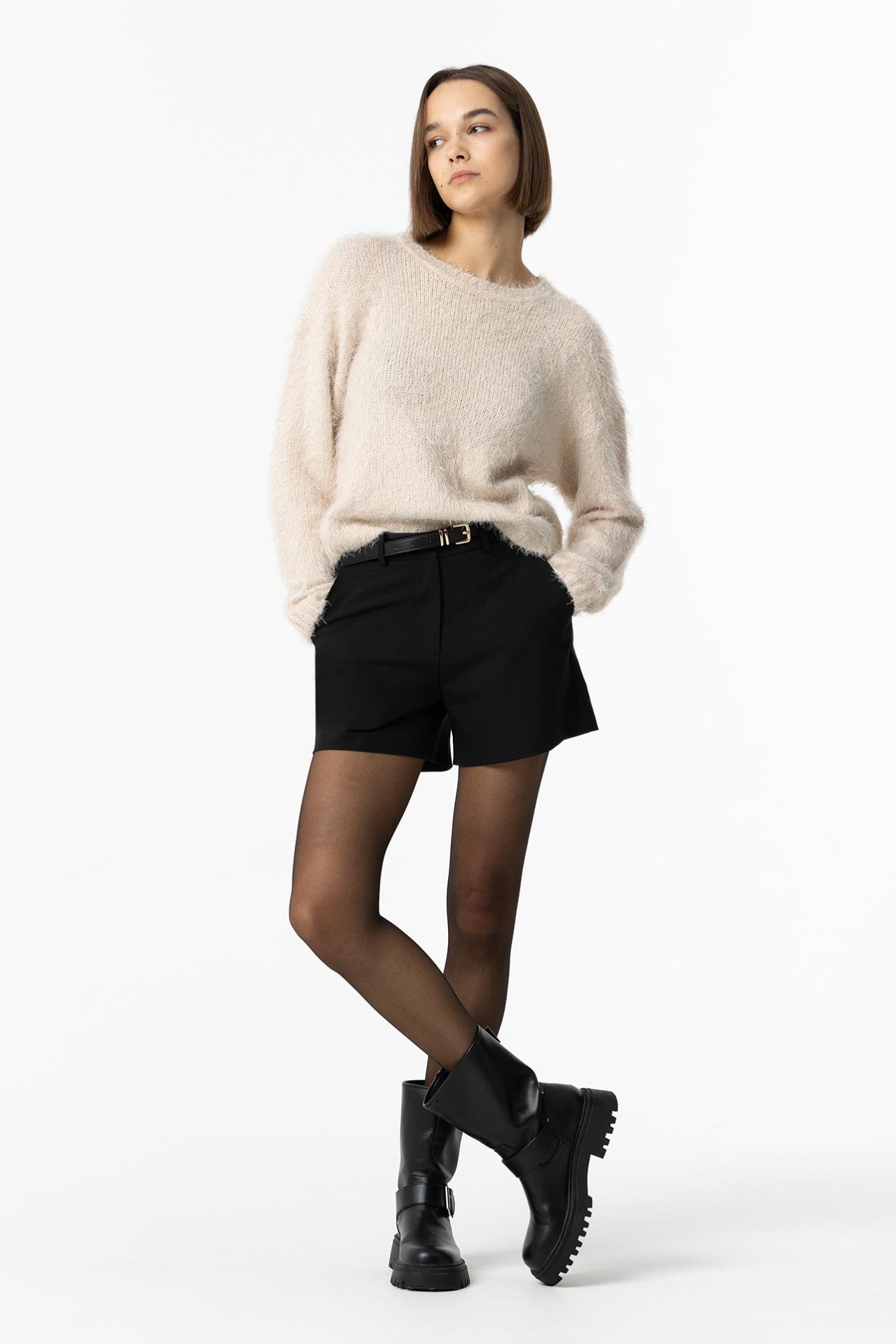 Belted Shorts with Pockets
