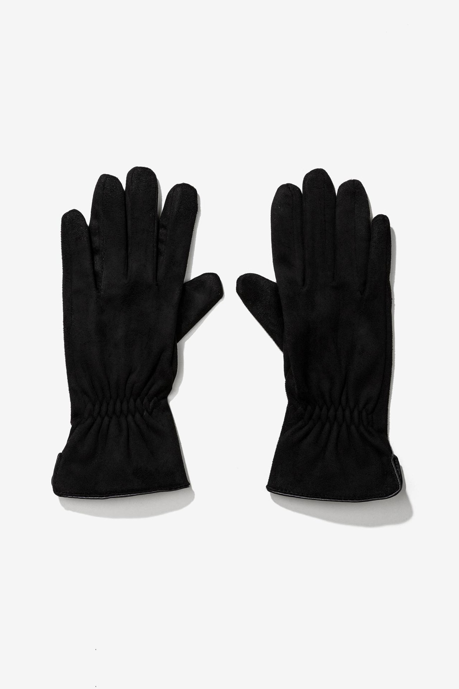 Suede Gloves with Ruched Cuff