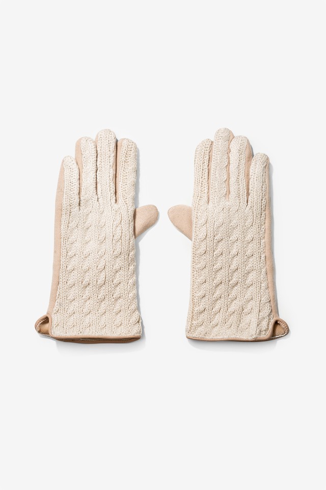 Cable Knit Panel Gloves