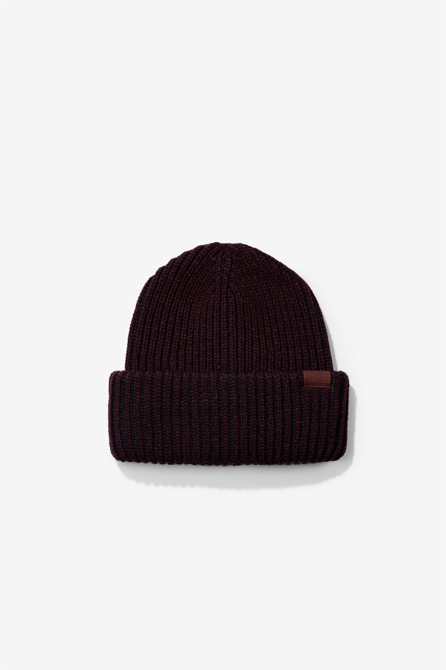 Two-Color Ribbed Knit Hat
