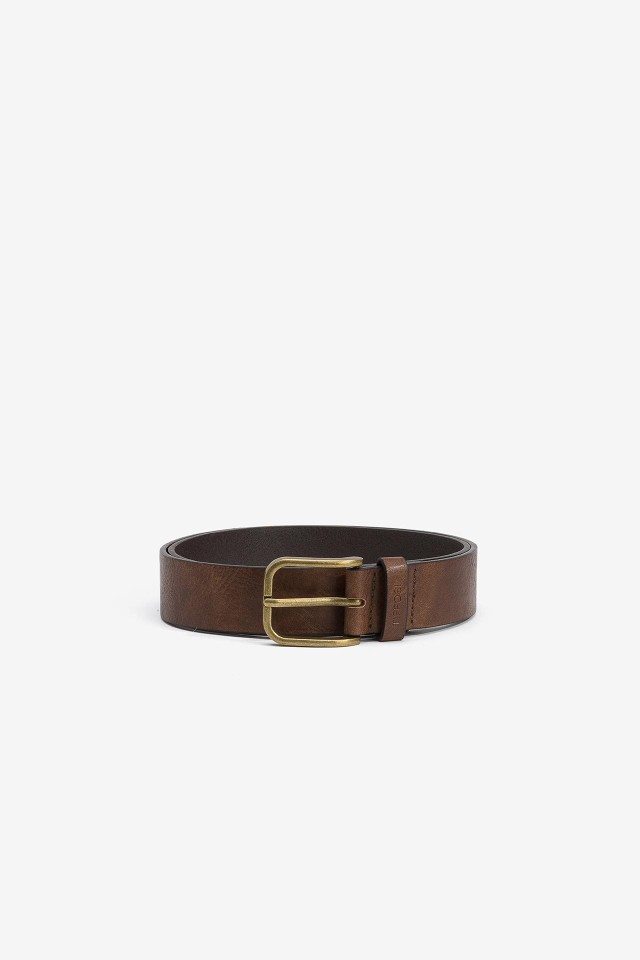 Brown Leather-Effect Belt