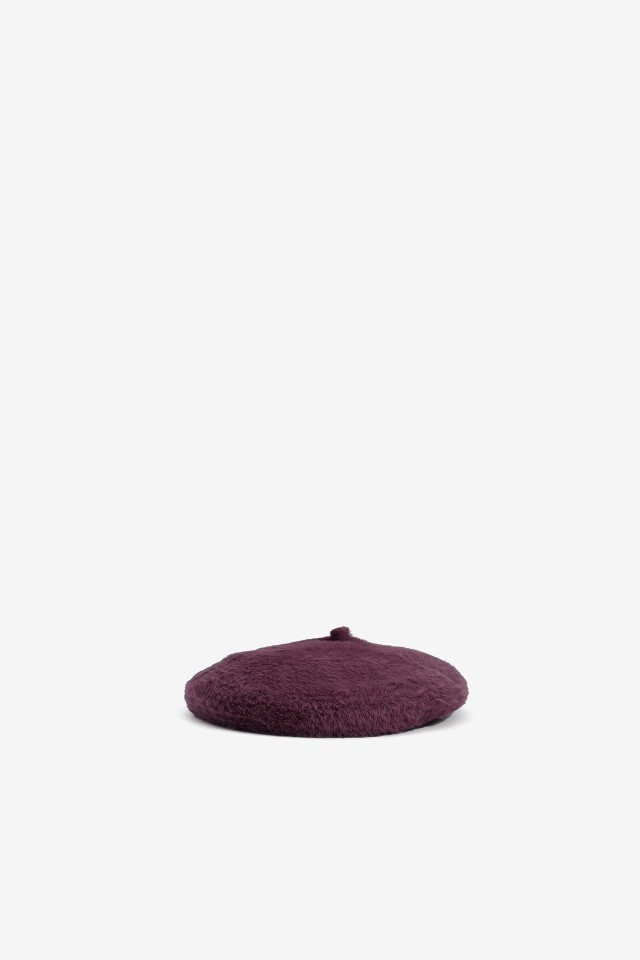 Deep Purple Furry Beret