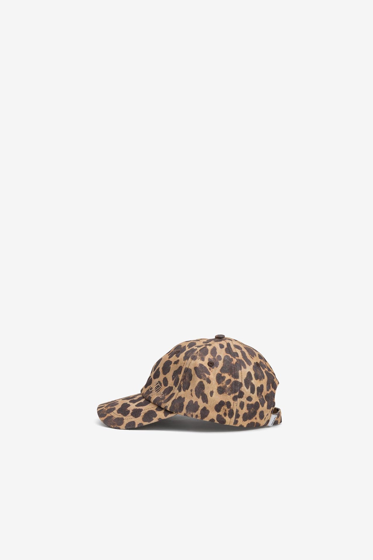 Animal Print Cap with Embroidery