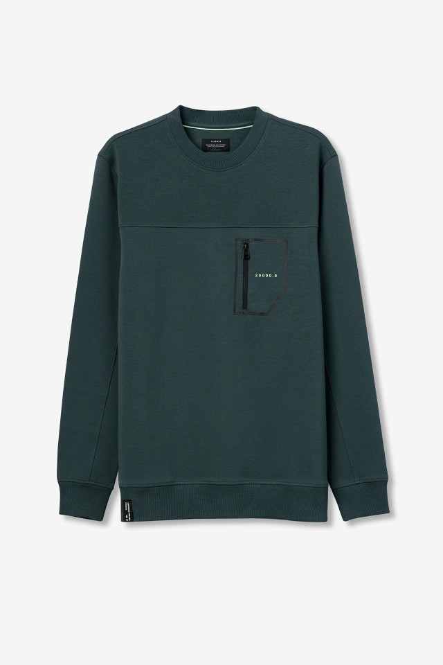 Sweatshirt com bolso de zper