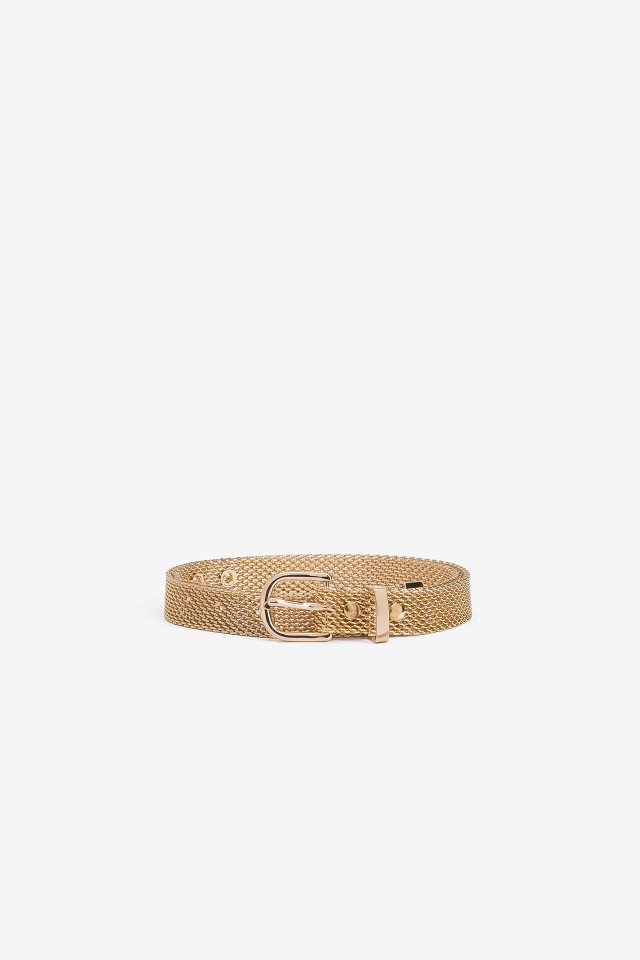 Chain Effect Gold Metallic Belt