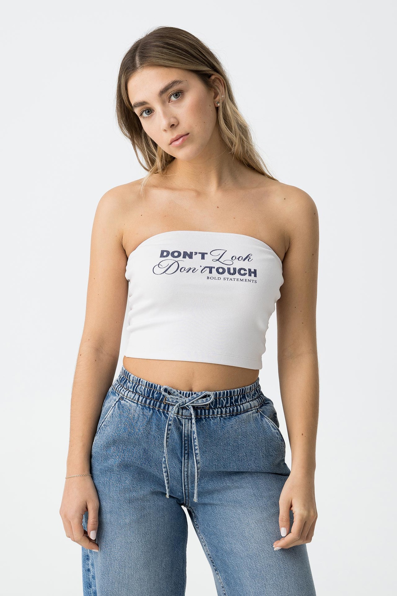 Top bandeau estampado