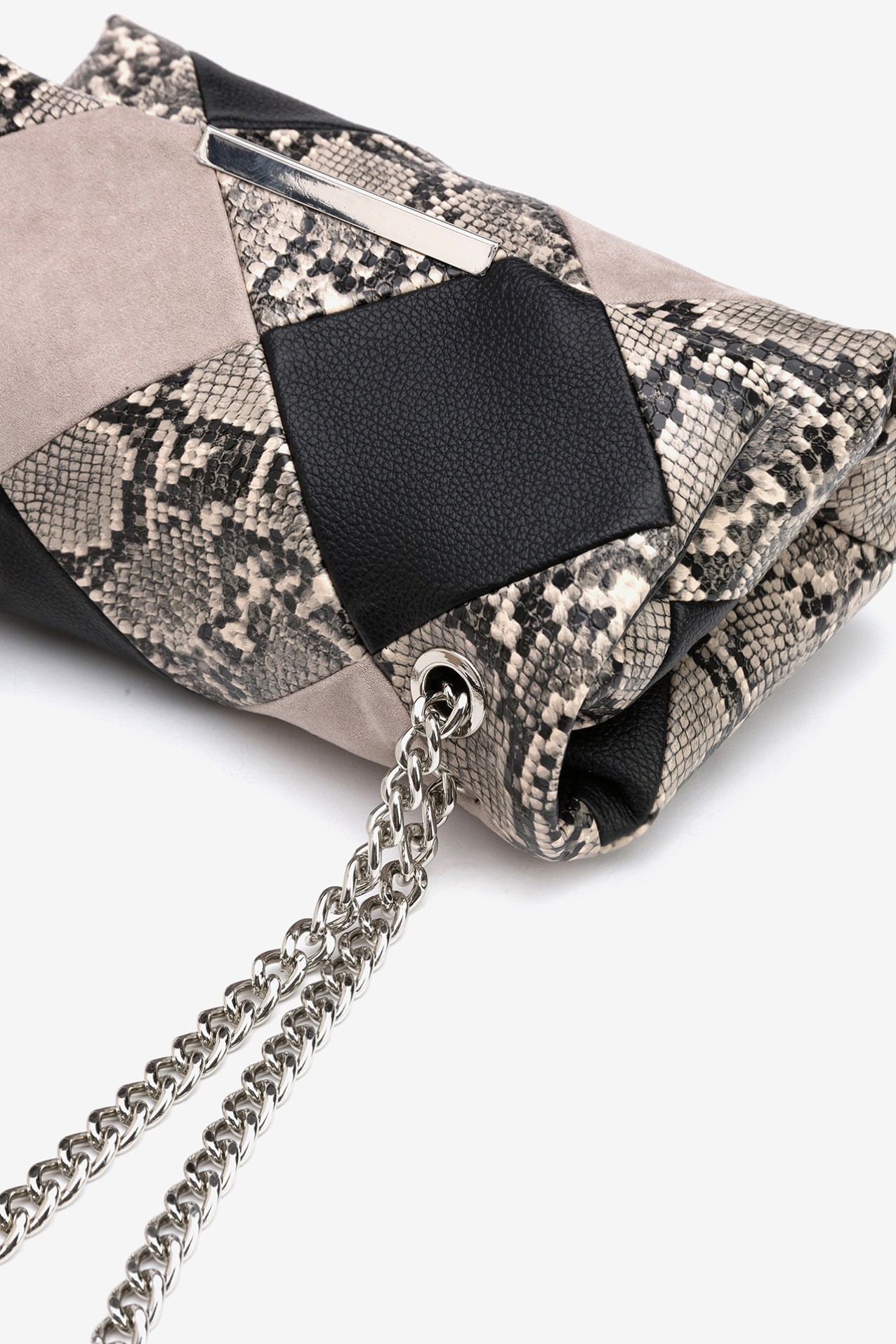 Patchwork Faux Leather Crossbody Bag