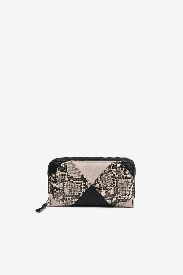 Patchwork Faux Leather Coin Purse