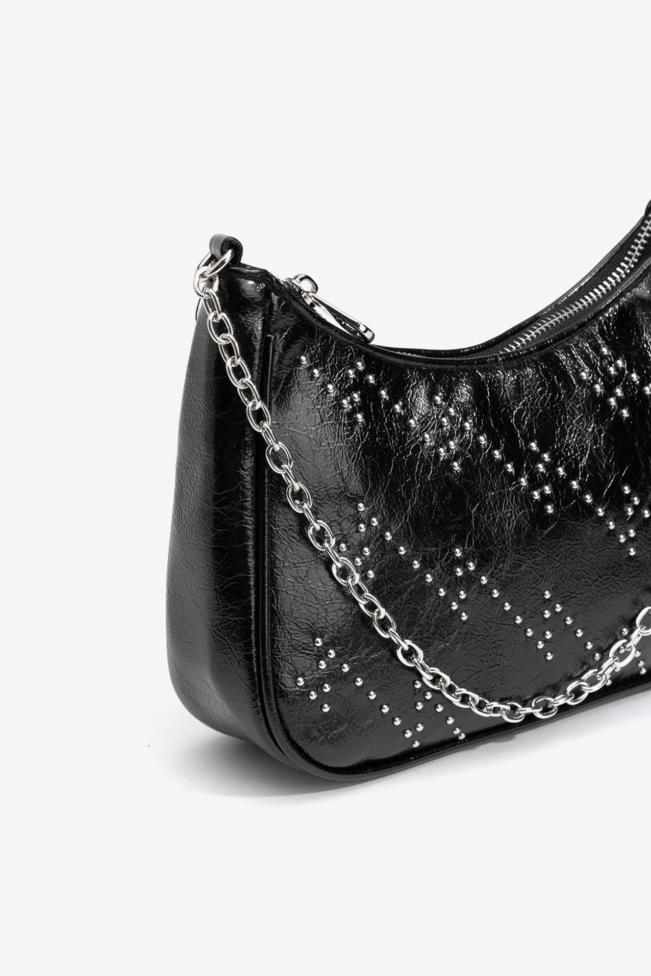 Mala Baguette Efeito Pele Patente