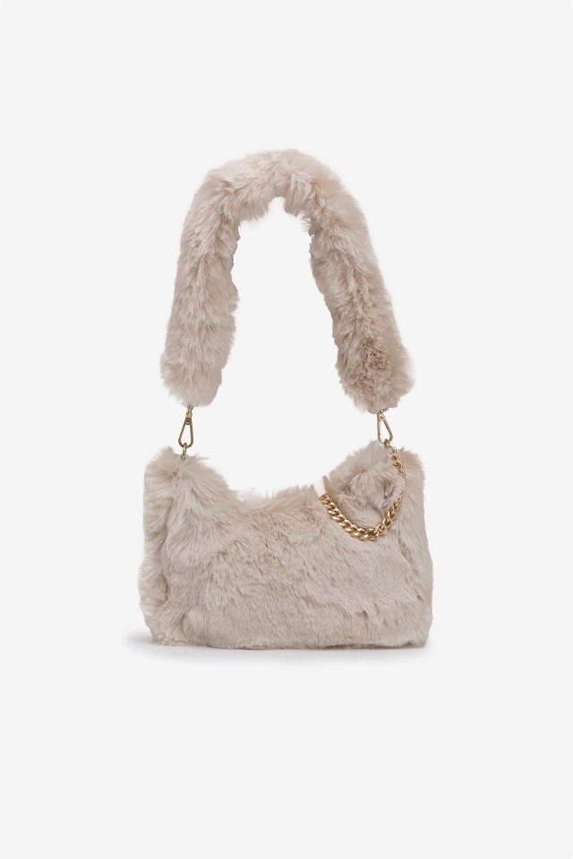 Faux Fur Baguette Bag