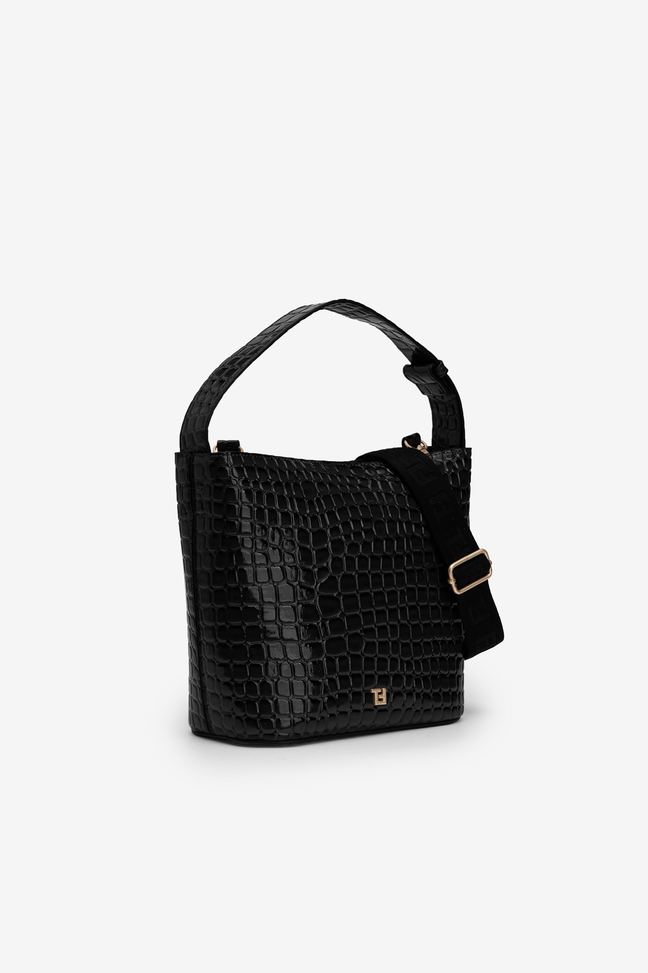 Bolso De Hombro Efecto Cocodrilo Brillante