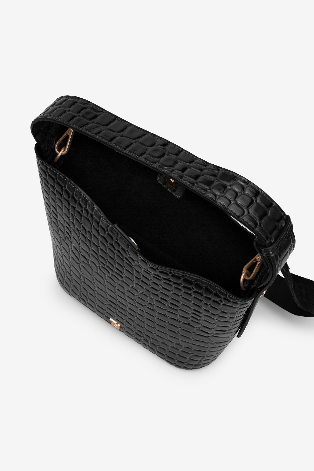 Bolso De Hombro Efecto Cocodrilo Brillante