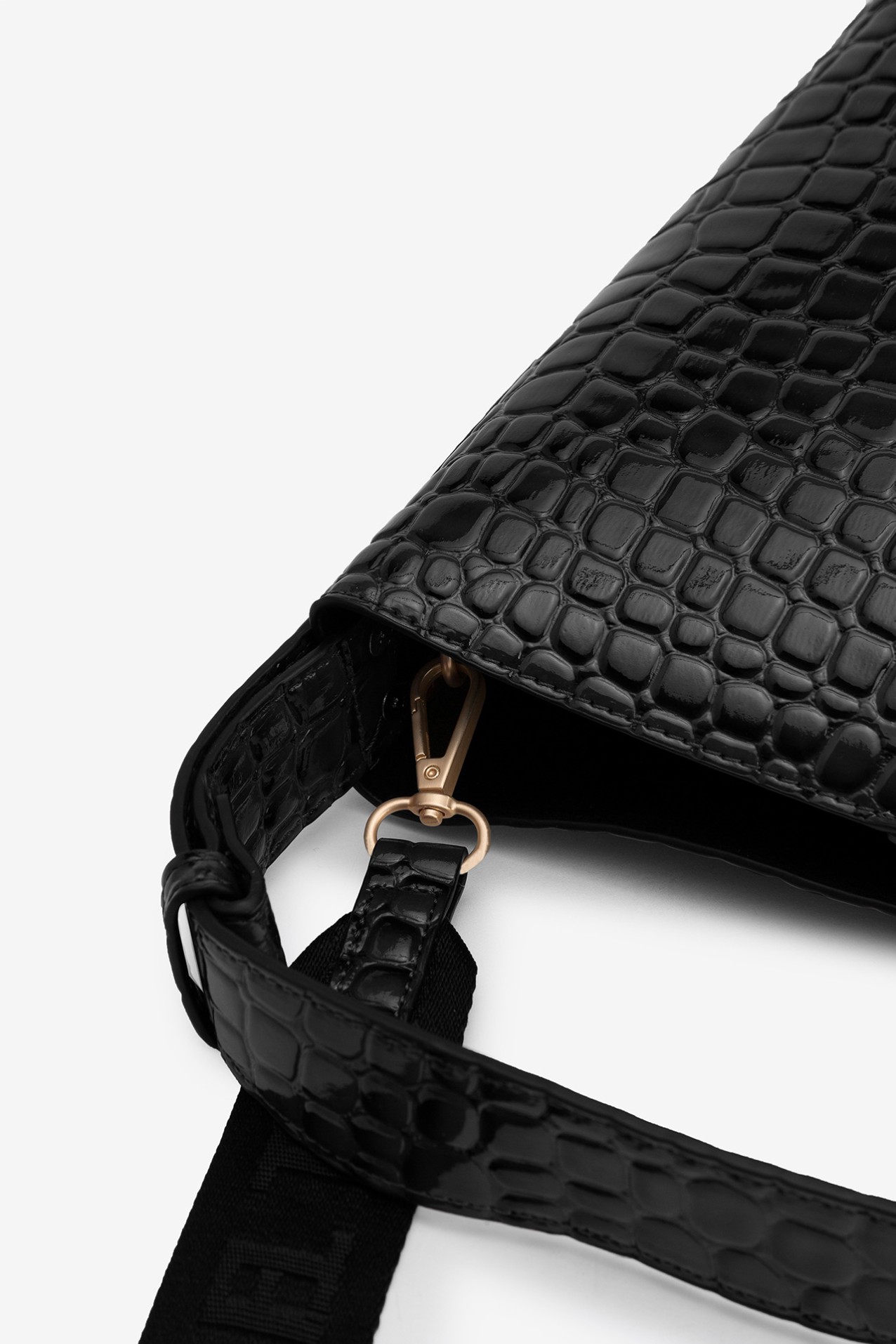 Bolso De Hombro Efecto Cocodrilo Brillante