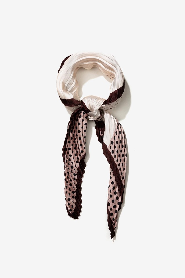 Pleated Satin Printed Bandana