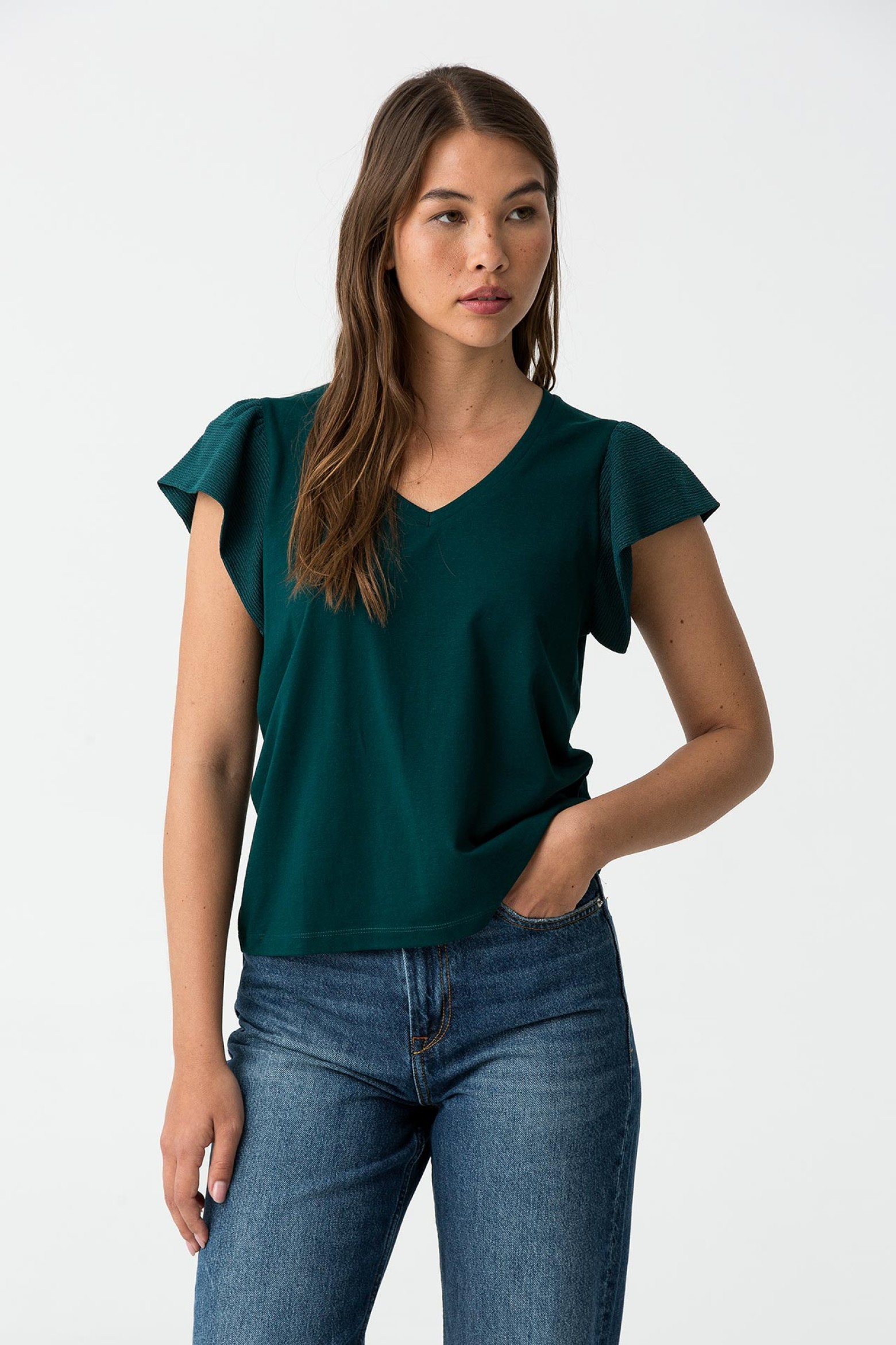 T-shirt with ruffle
