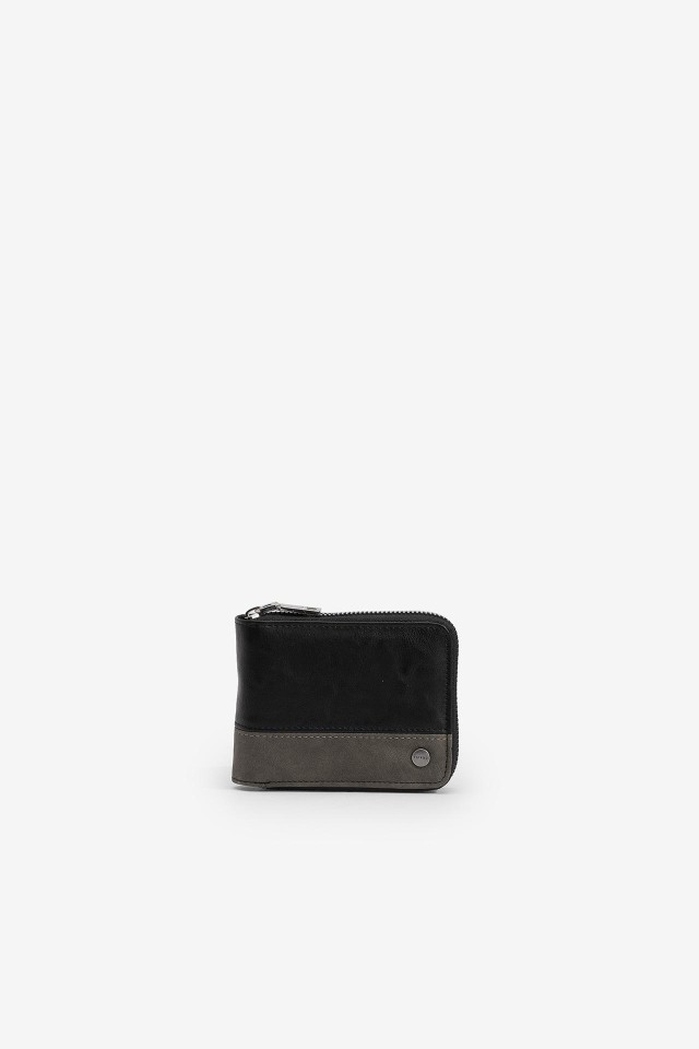 Bicolor Leather Effect Coin Purse