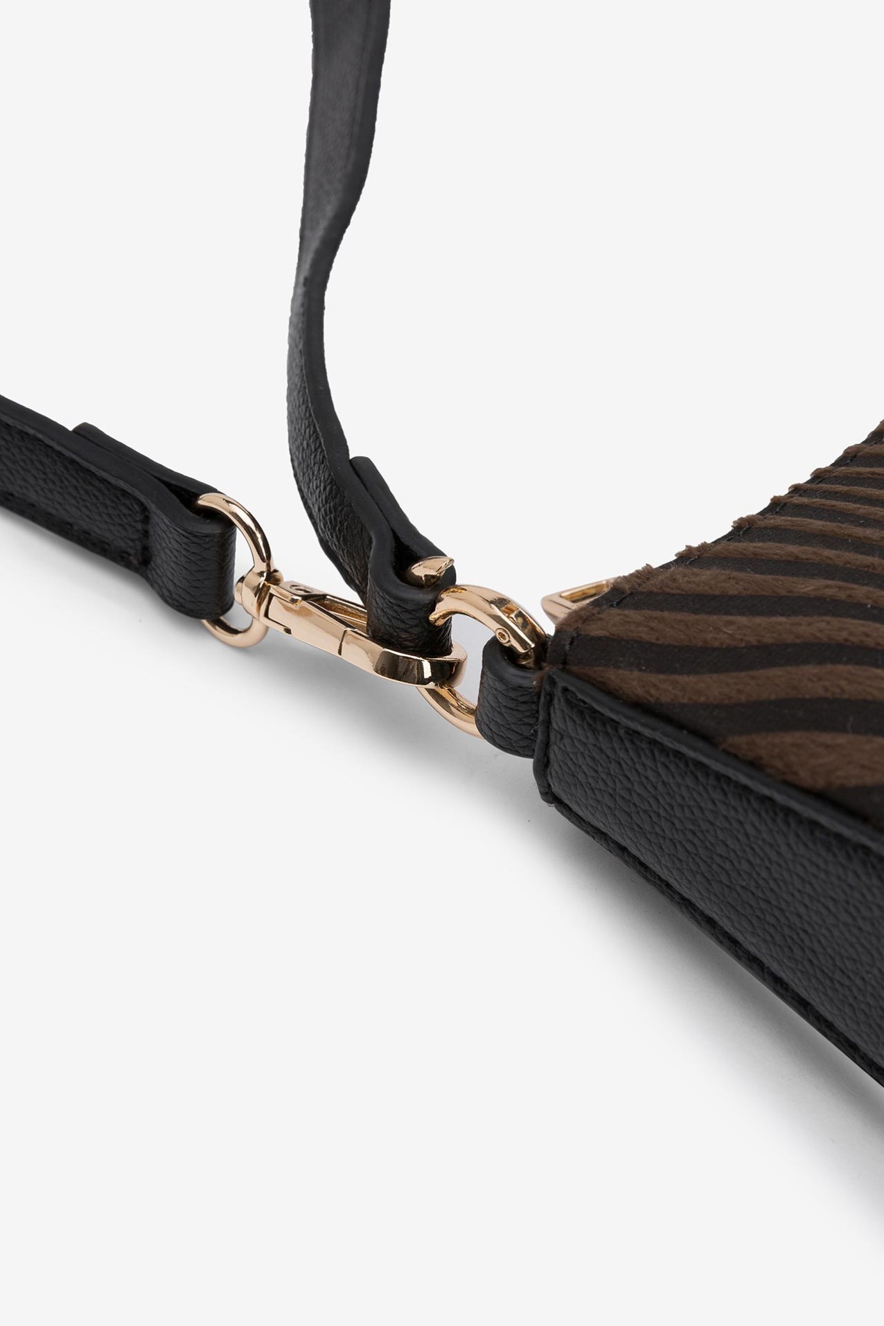 Leather Effect Shoulder Bag with Animal Print Relief
