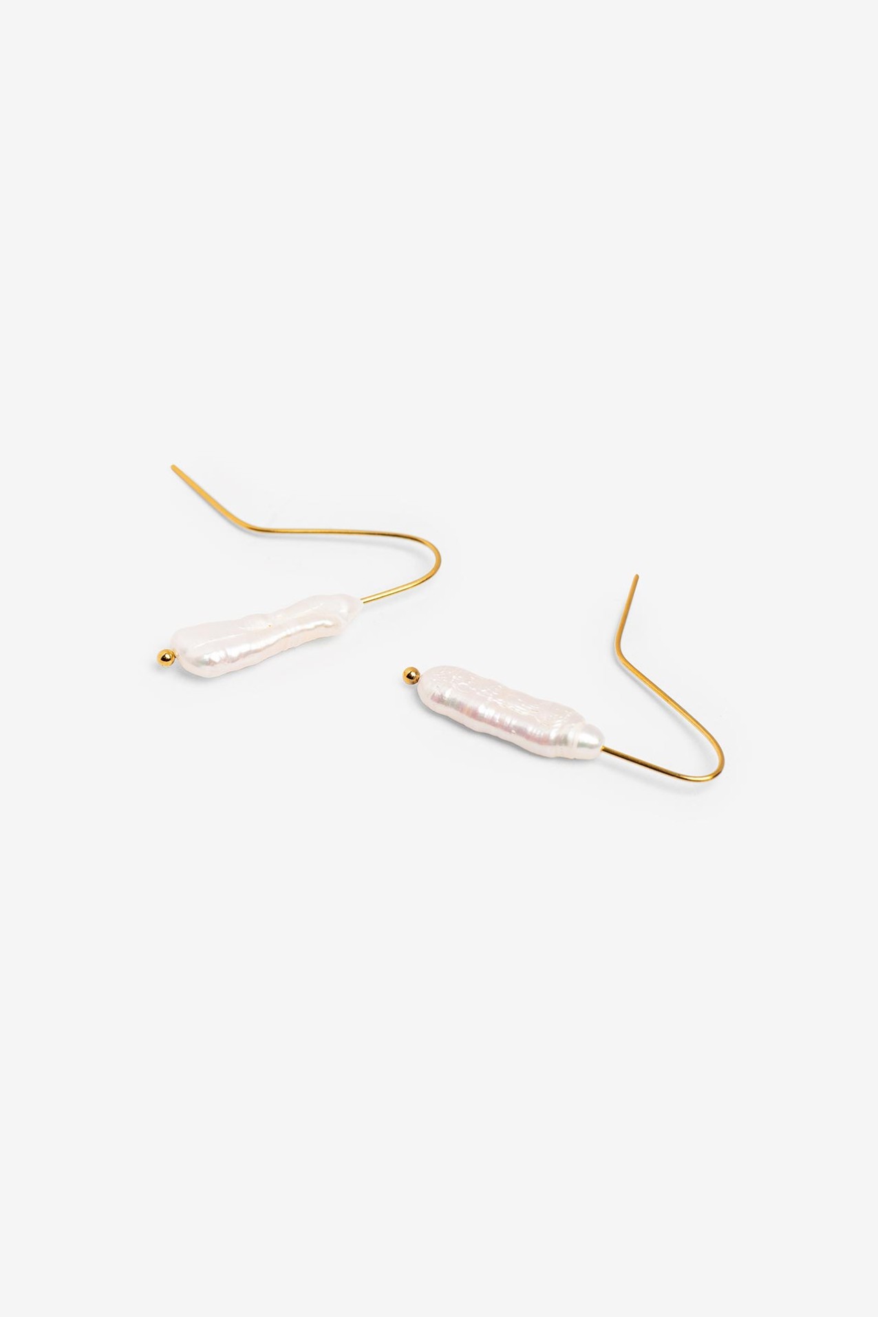 Gold Pearl Drop Earrings
