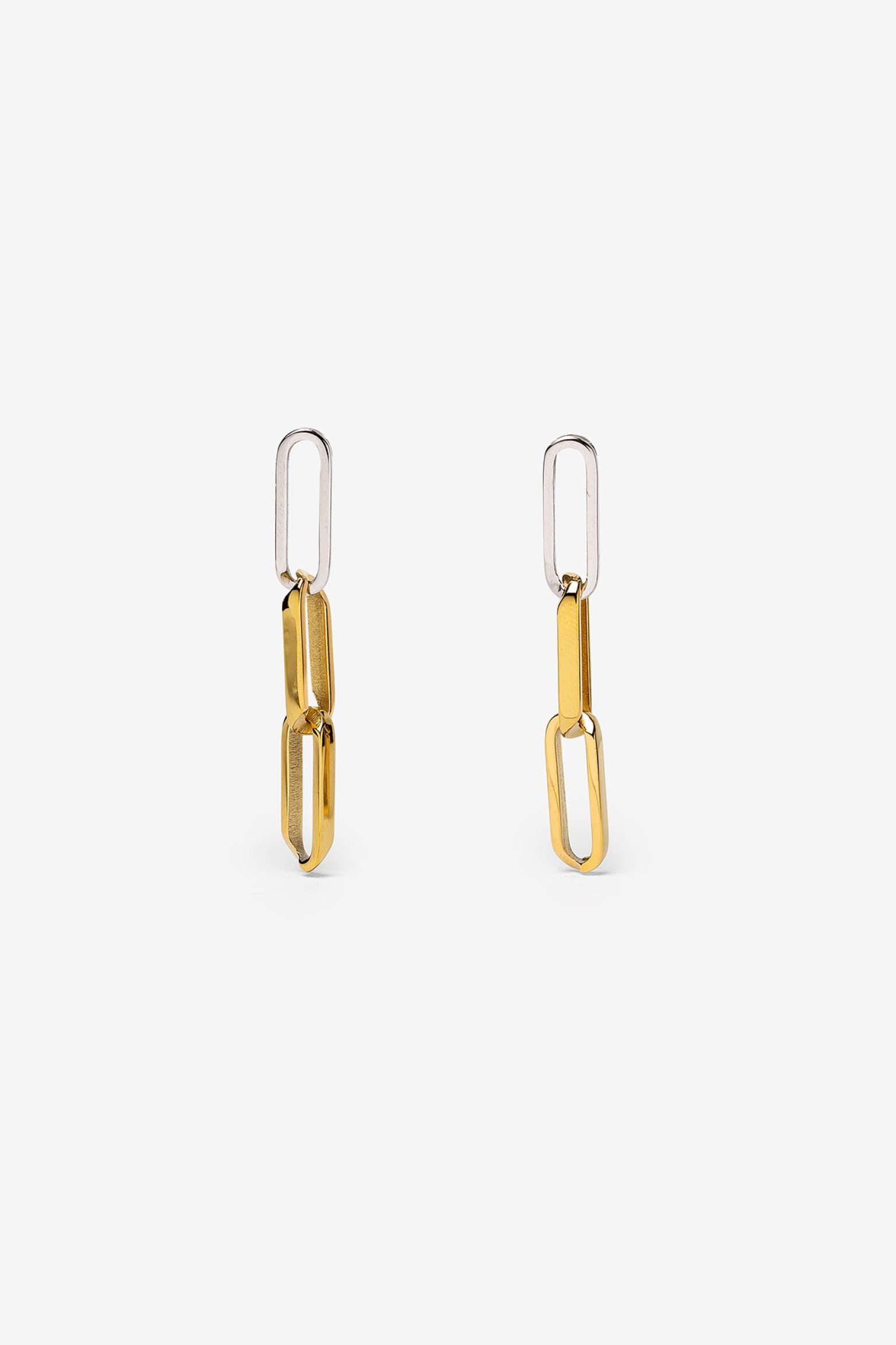Gold and Silver Link Earrings