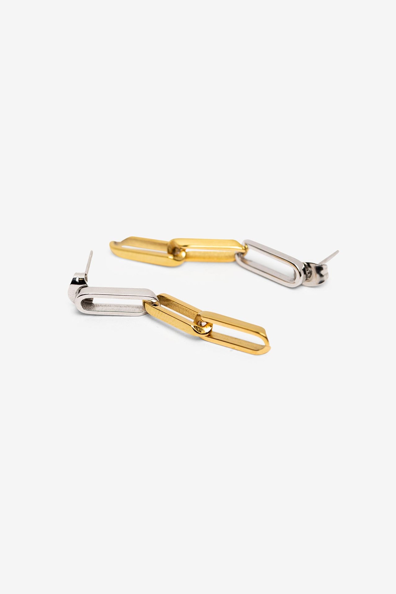 Gold and Silver Link Earrings
