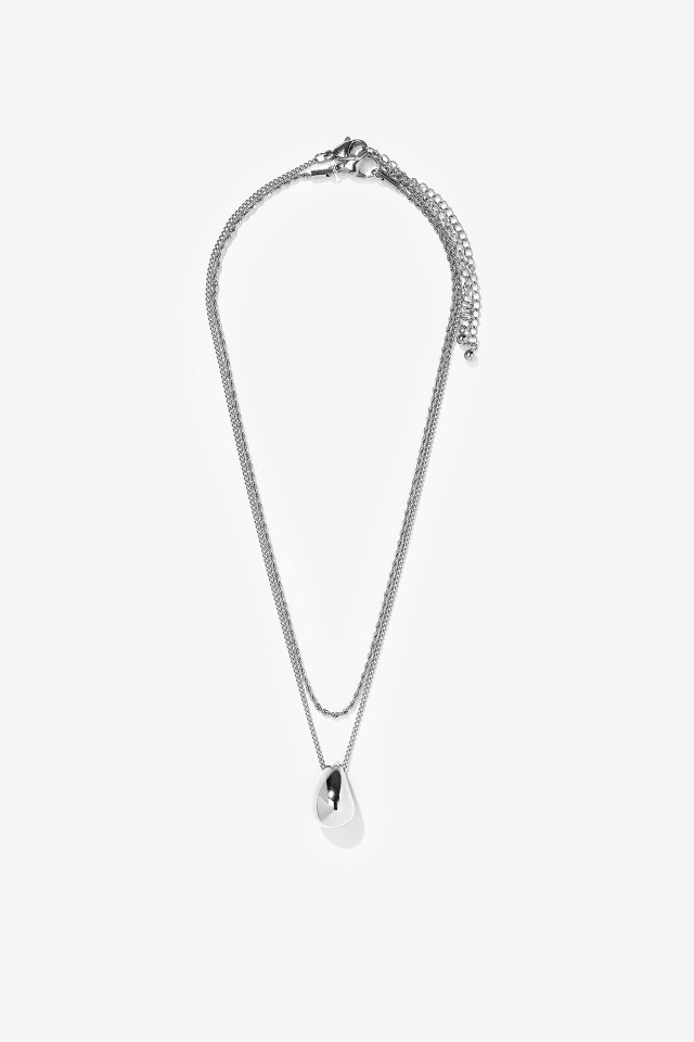 Silver Double Chain Necklace