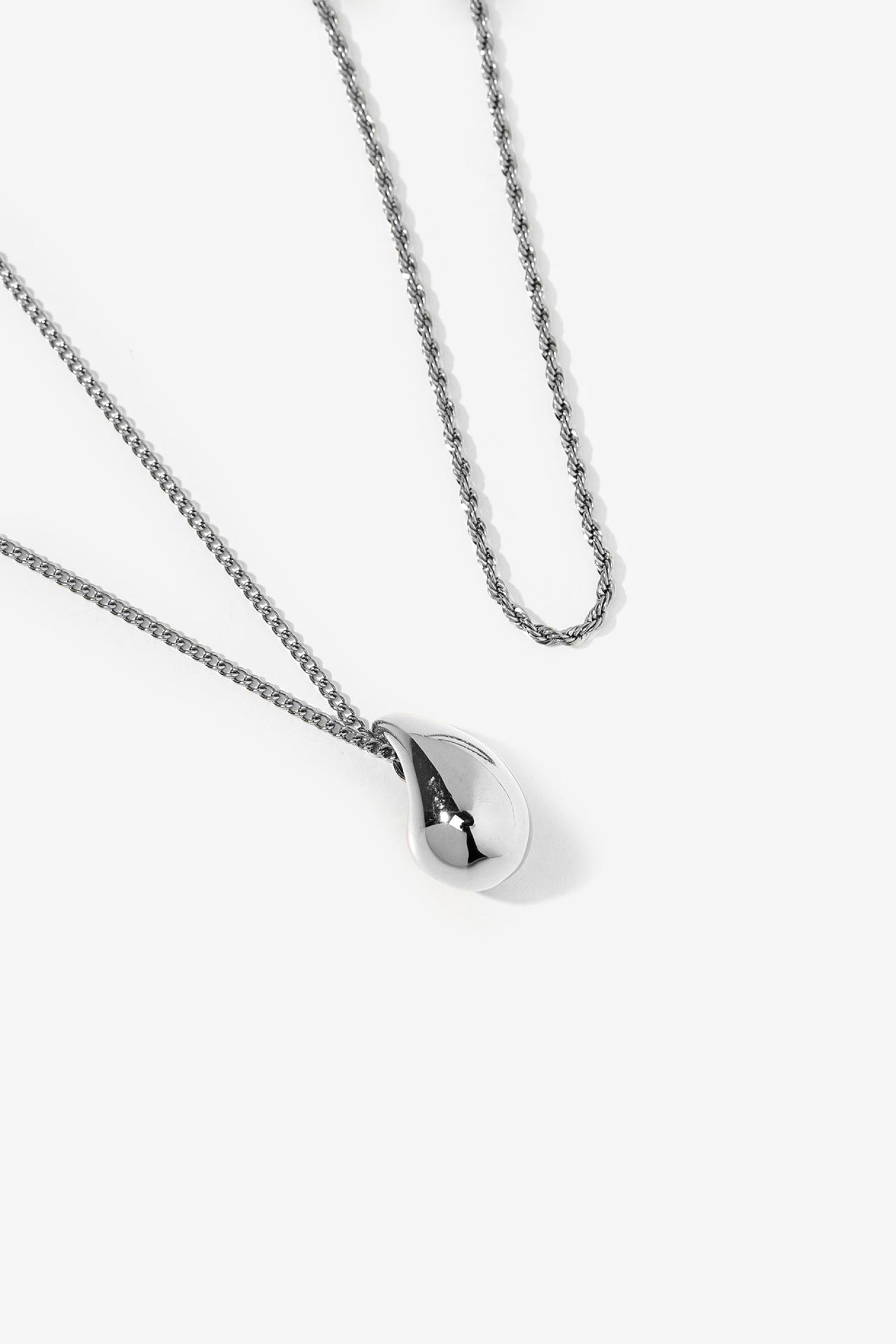 Silver Double Chain Necklace