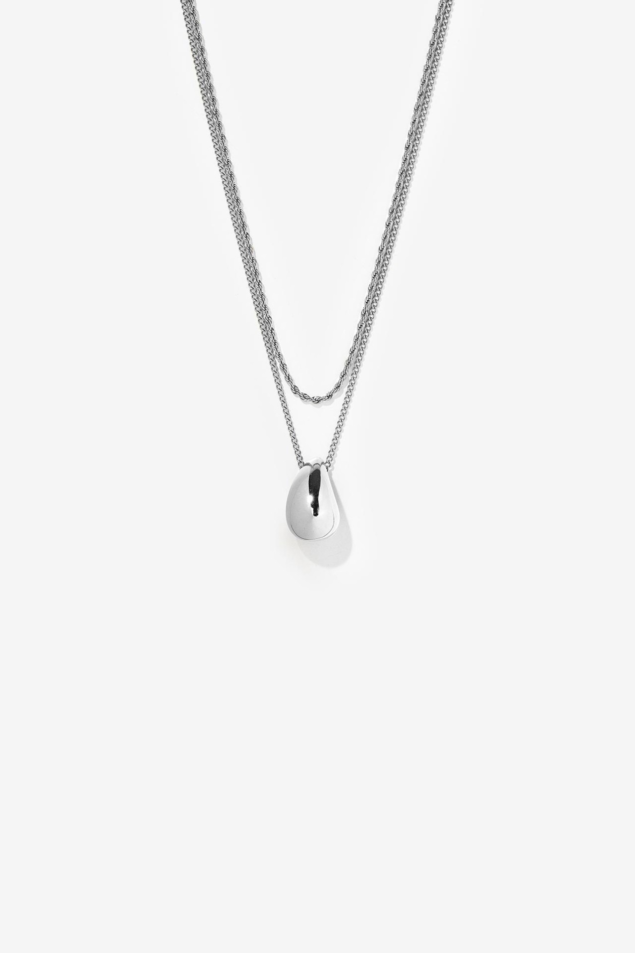 Silver Double Chain Necklace