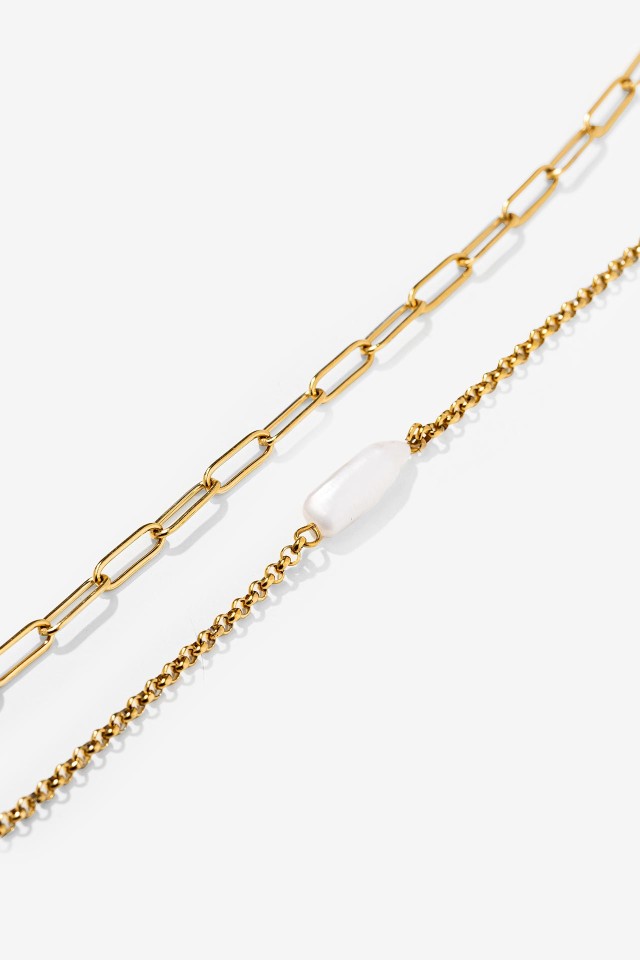 Gold Double Chain Necklace
