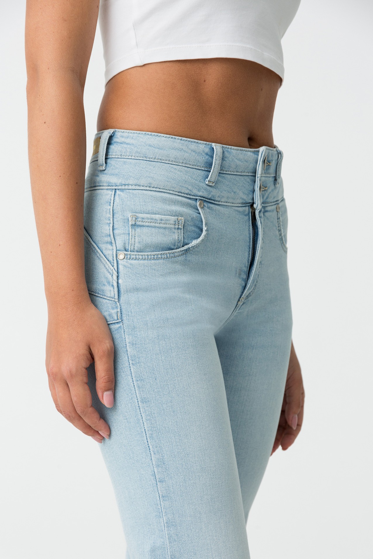 High-Waisted Straight Jeans