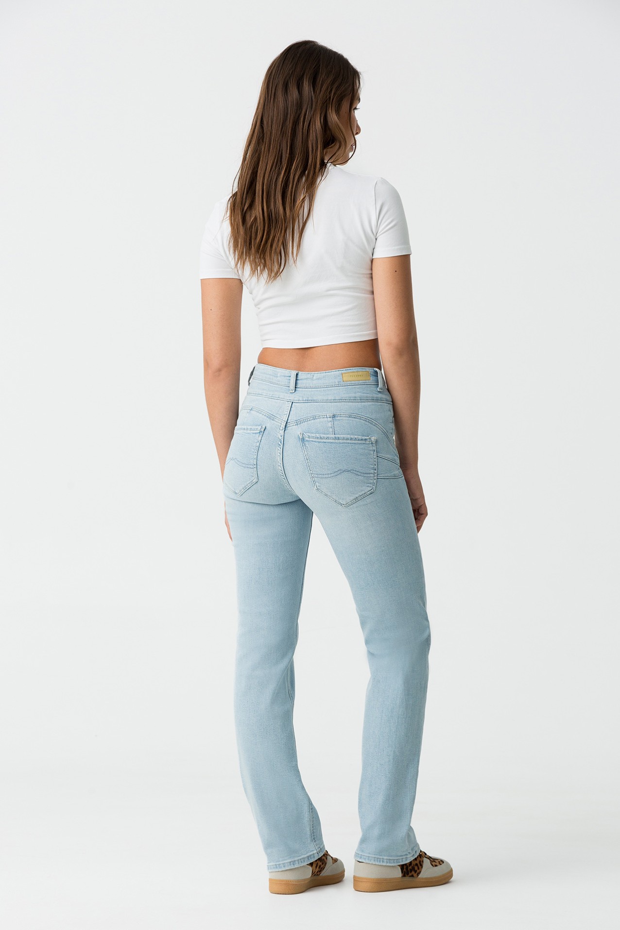 High-Waisted Straight Jeans