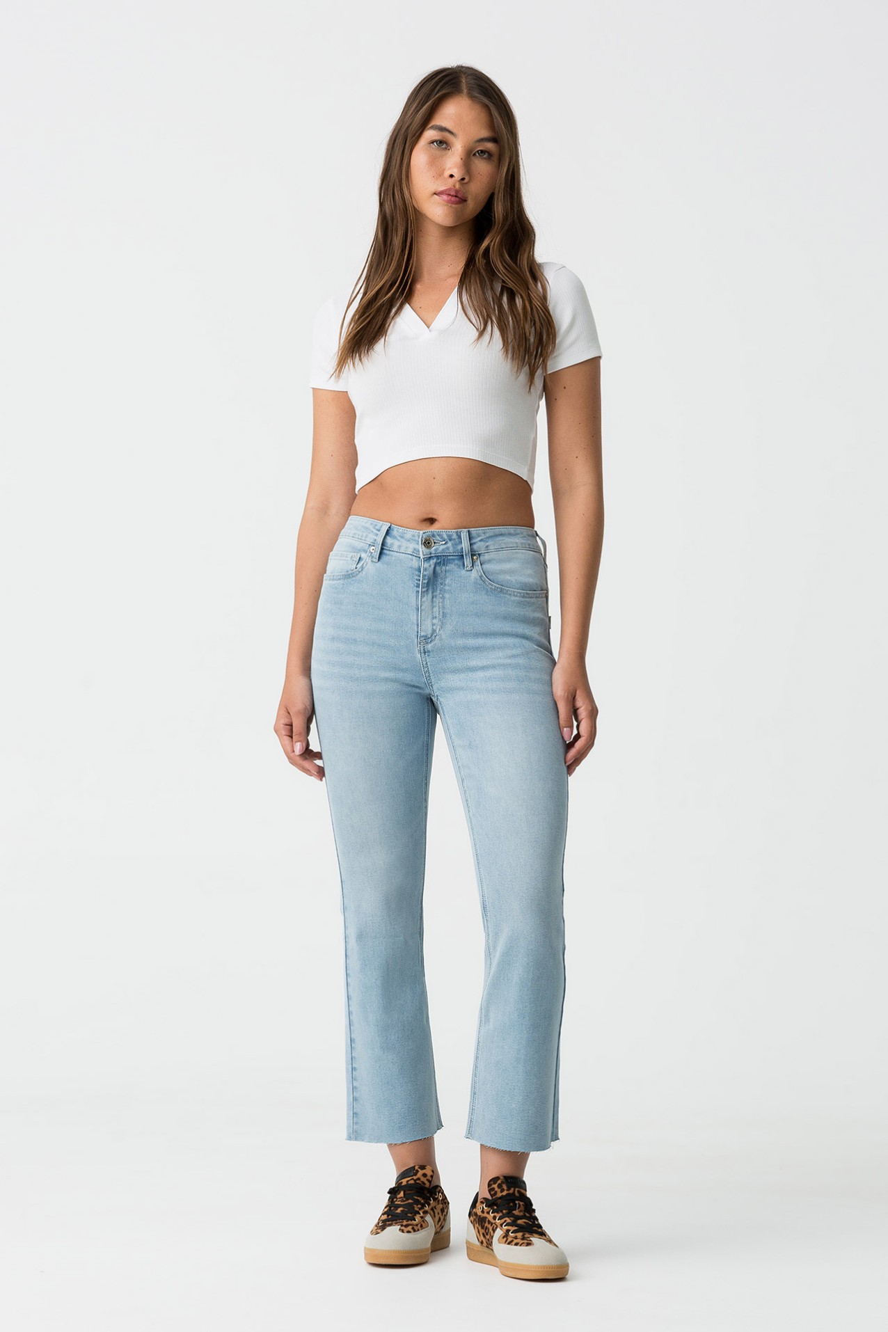 High-Waisted Cropped Jeans