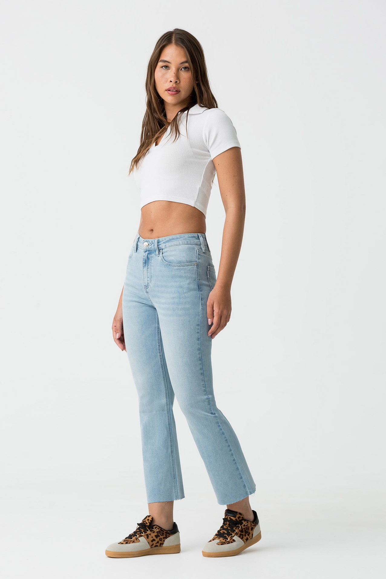 High-Waisted Cropped Jeans