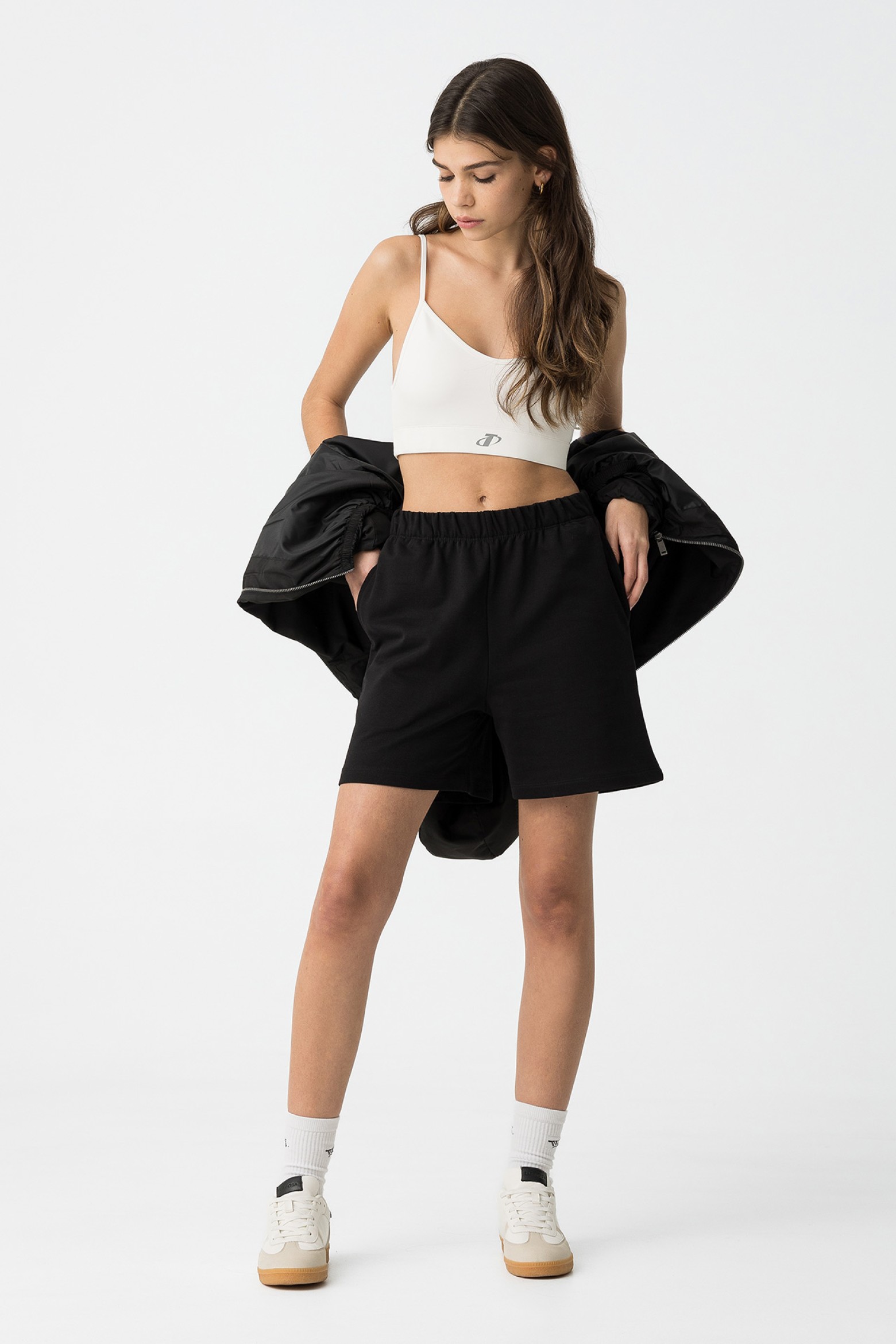 Shorts de felpa con cordn