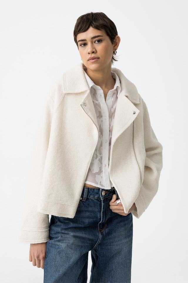 Biker Jacket with Fur Effect