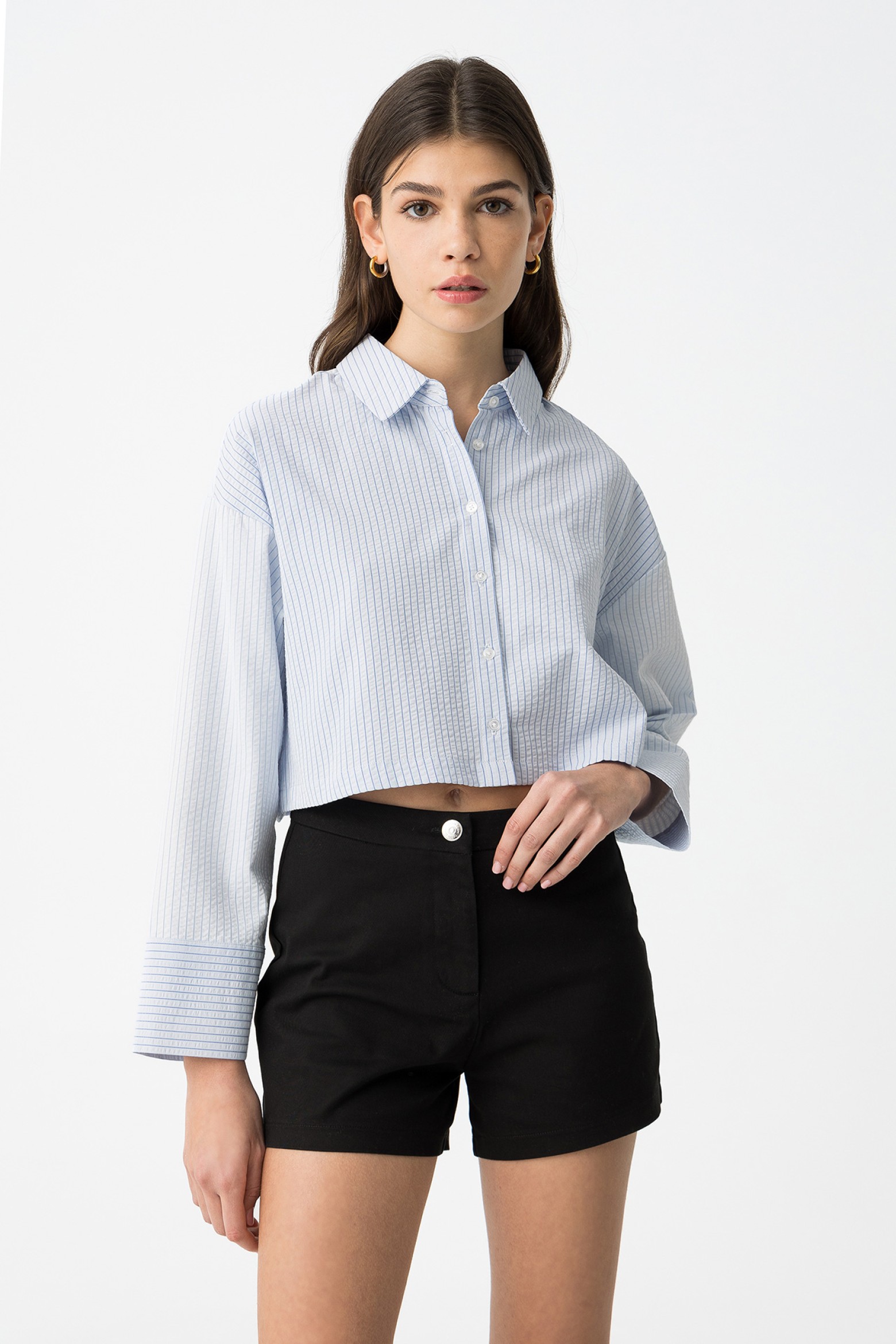 Camisa Cropped s Riscas