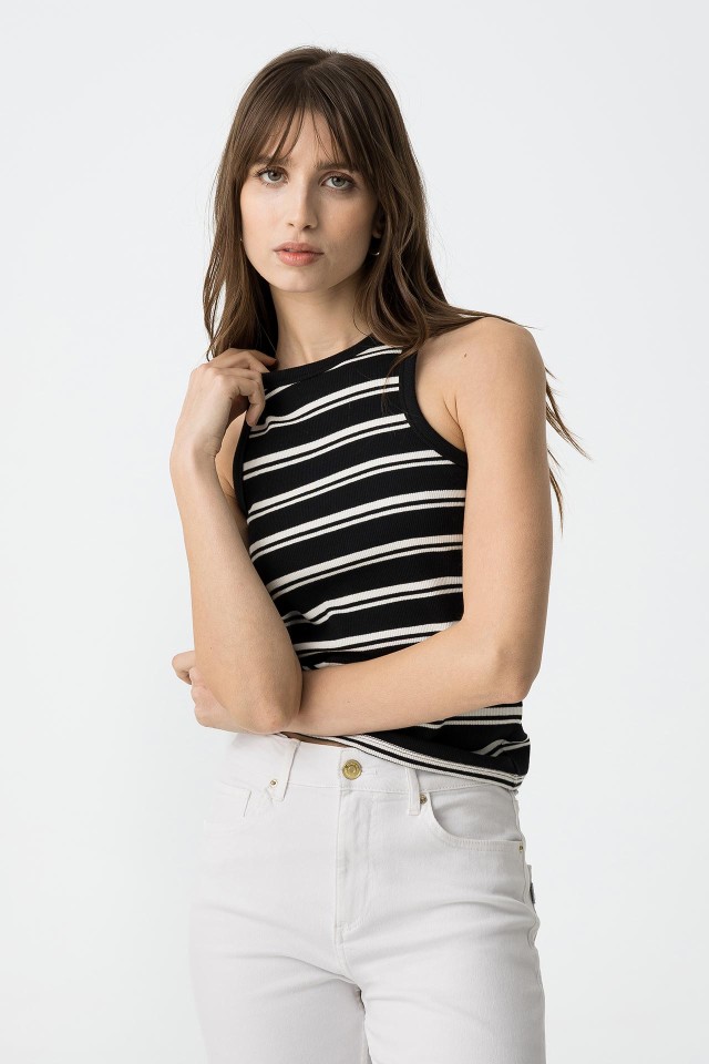 Striped Ribbed Top