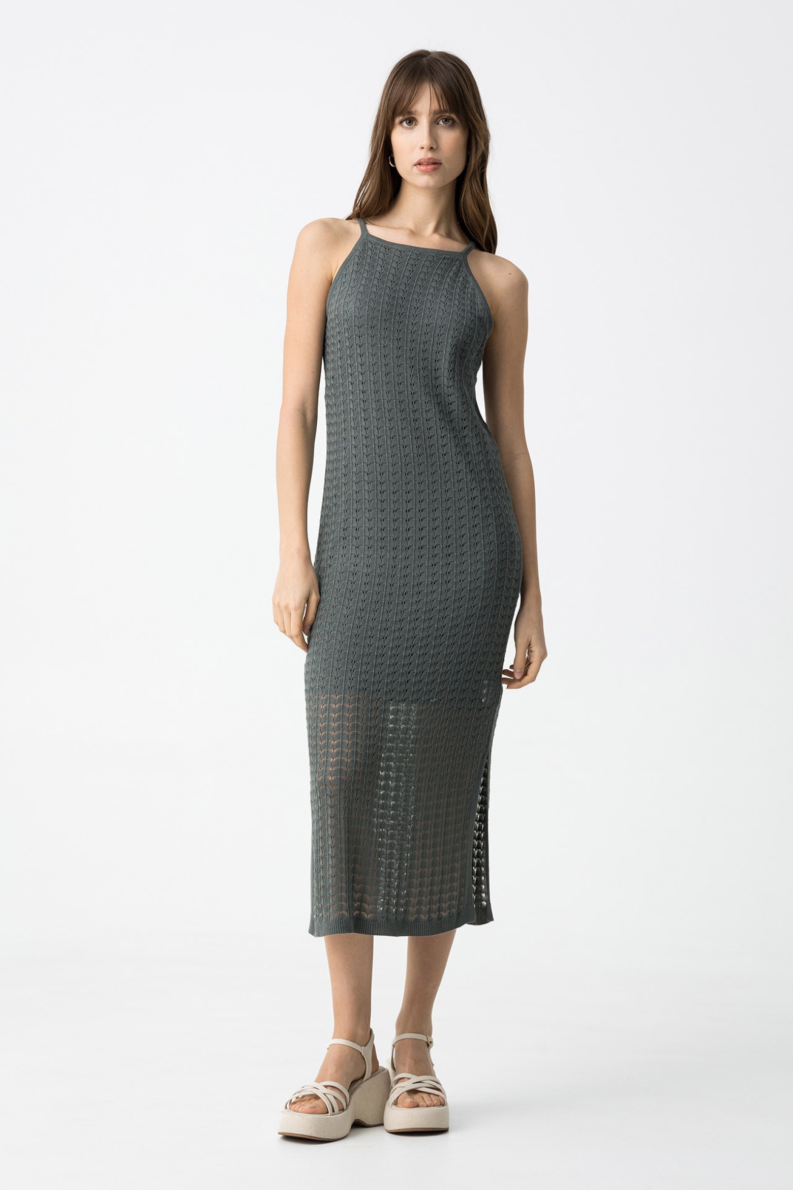Vestido de punto perforado