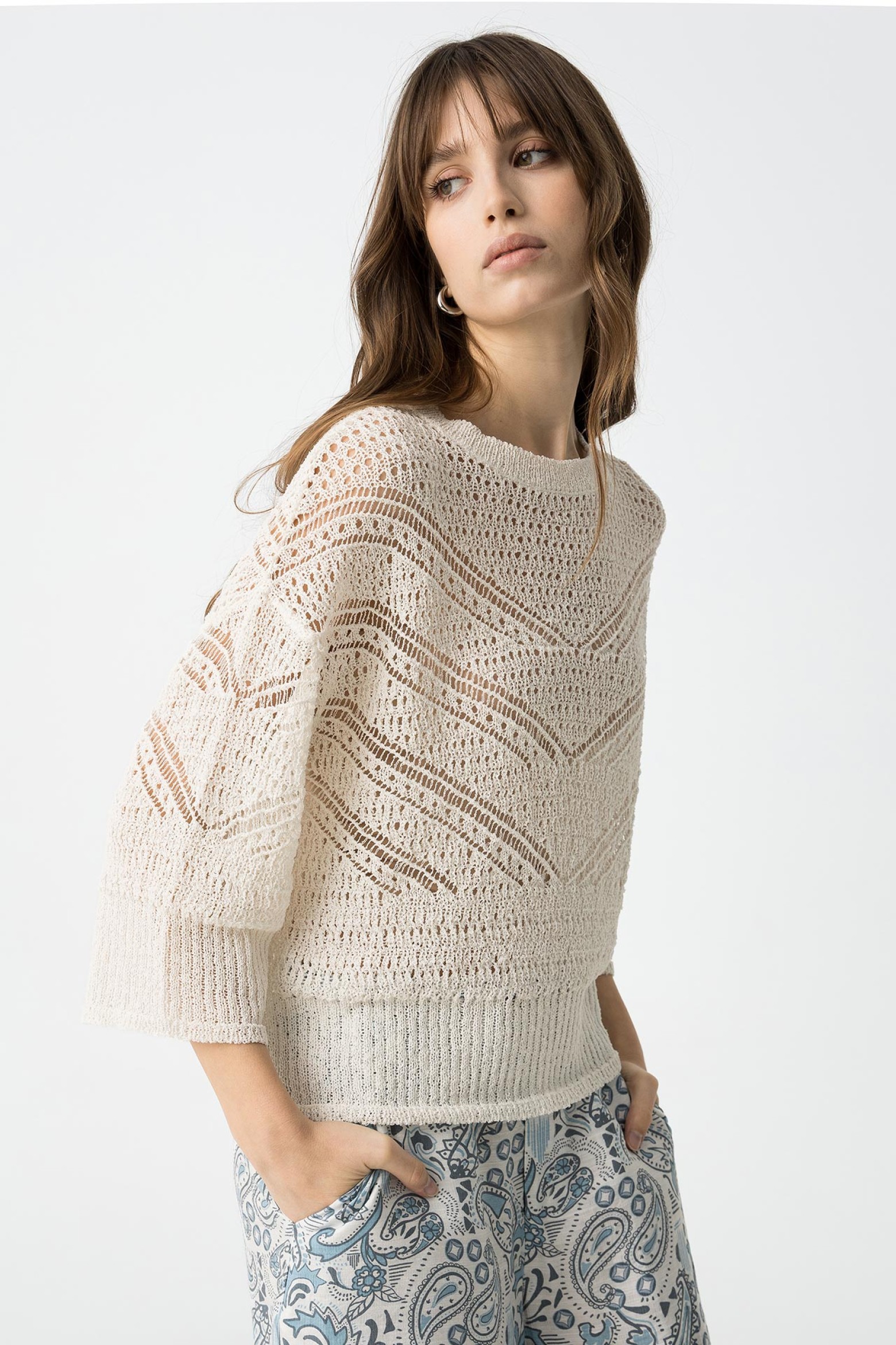 Camisola de Malha com Renda