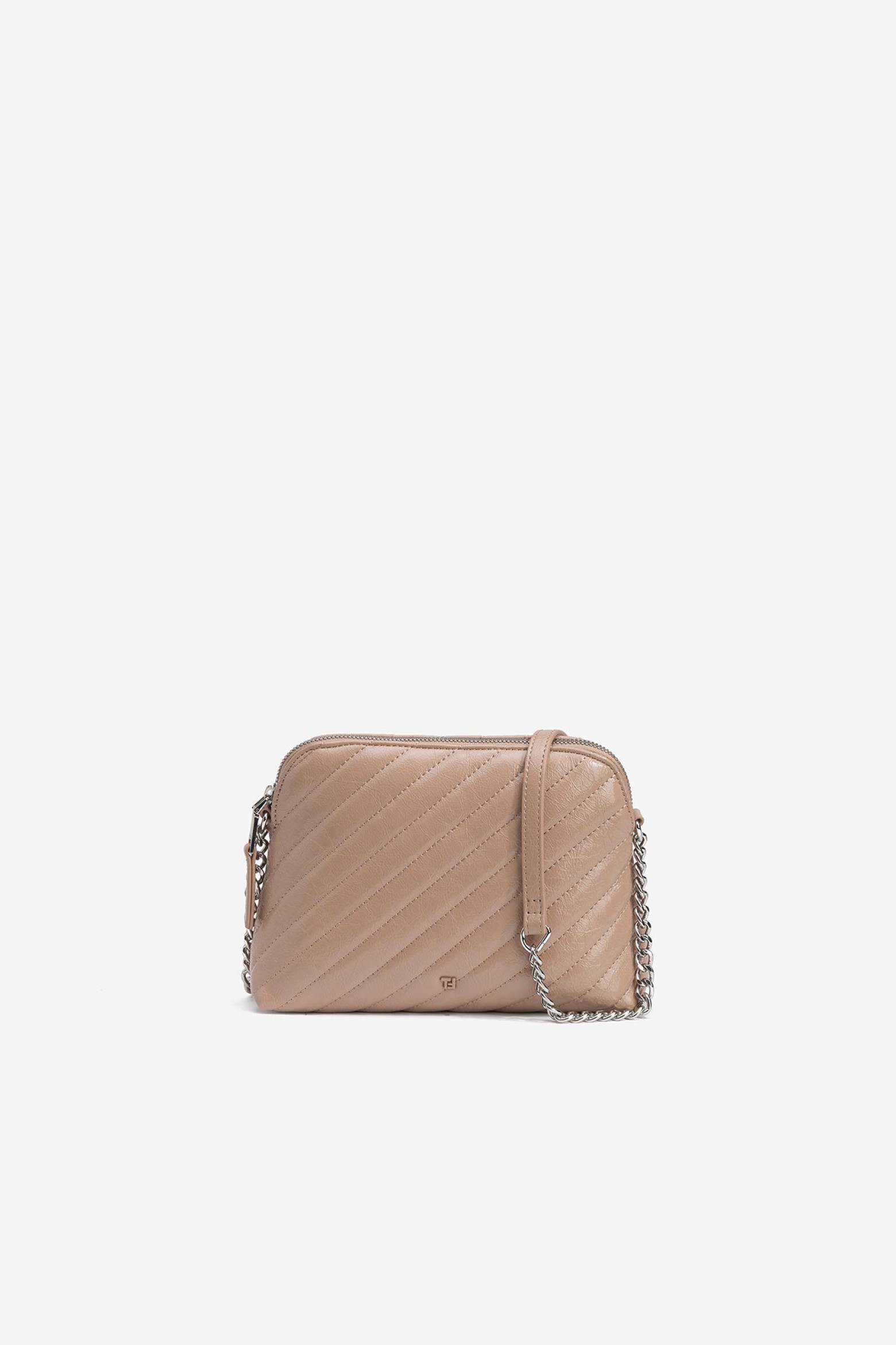 Glossy Leather Effect Crossbody Bag