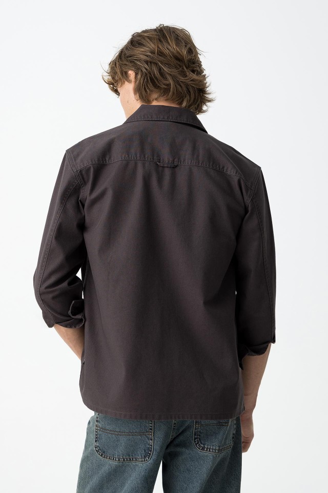 Camisa Manga Comprida Cinza escuro
