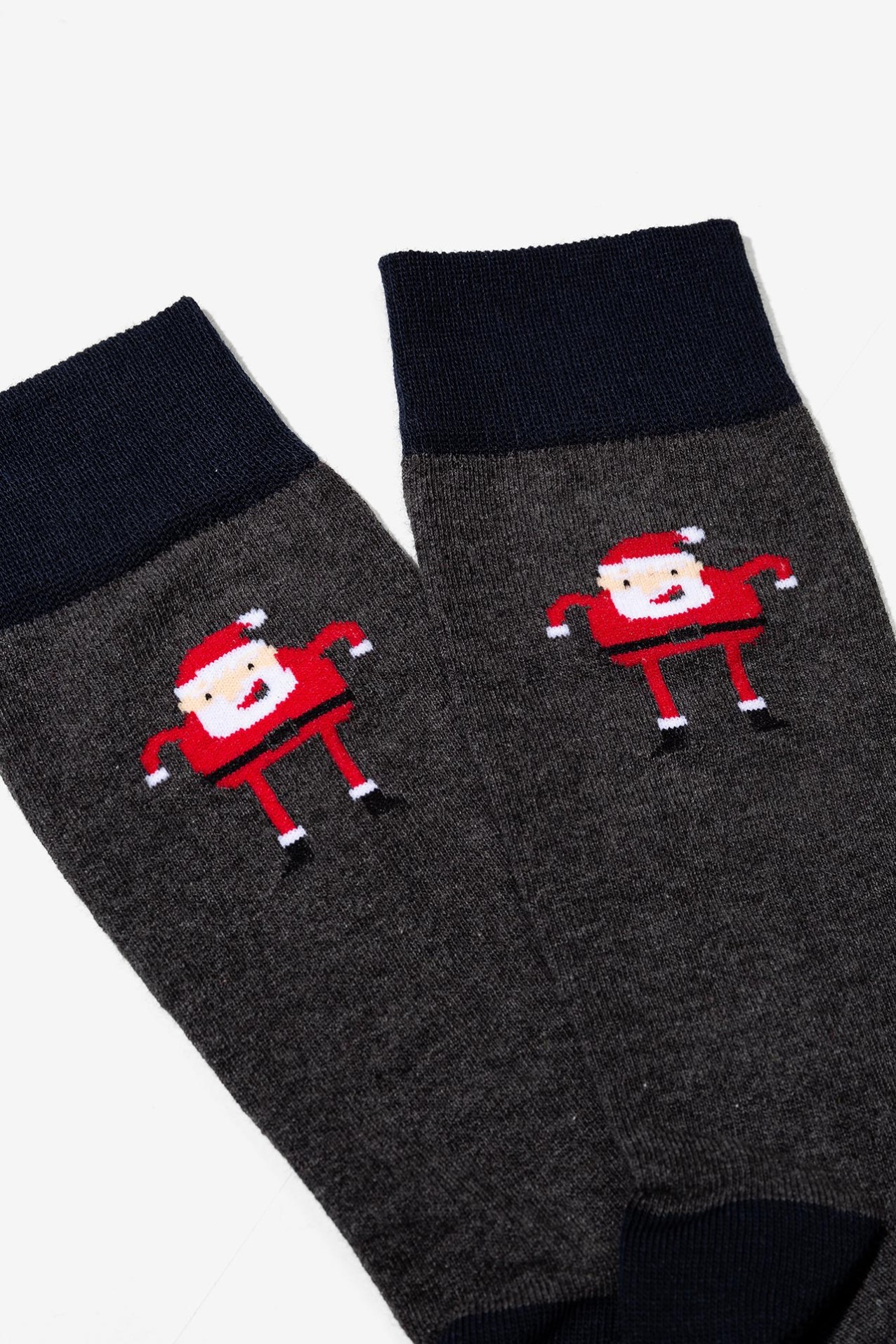 Santa Pattern Grey Socks